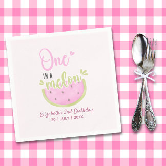 Serviette En Papier Birthday watermelon Girl one in a melon