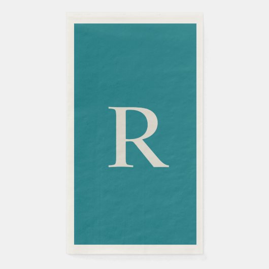 Serviette En Papier Biscay Bay Blue tendance Monogramme papier invité (Devant)