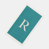 Serviette En Papier Biscay Bay Blue tendance Monogramme papier invité (Coin)