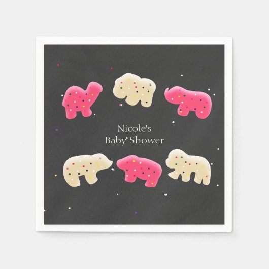 Serviette En Papier Biscuits d'animaux sautinés 1er anniversaire fête (Devant)