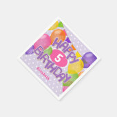 Serviette En Papier biscuits d'anniversaire violet heureux avec ballon (Coin)