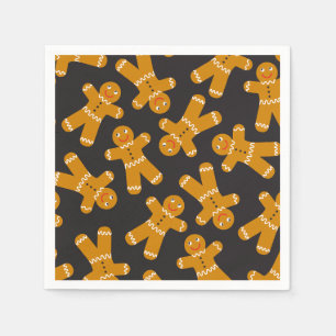 Serviette En Papier Biscuits en pain d'épice sur noir