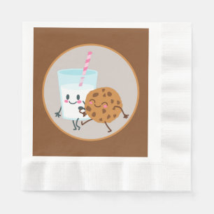 Serviette En Papier biscuits mignons et fête du lait