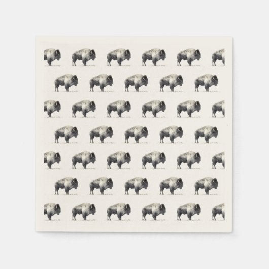 Serviette En Papier Bison d'Amérique (Devant)