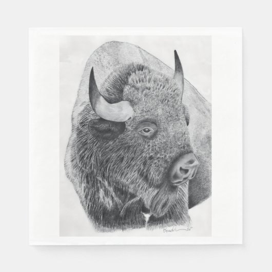 Serviette En Papier Bison d'Amérique (Devant)