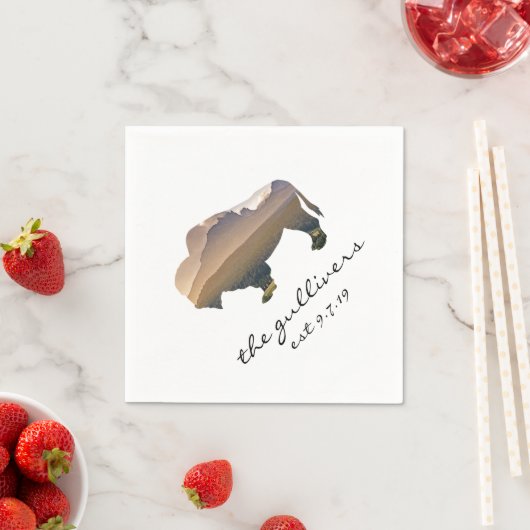 Serviette En Papier Bison Mariage rustique (En situation)