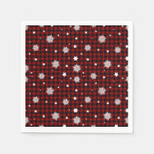Serviette En Papier Bison noir rouge Plaid Snowflake hiver Noël (Devant)