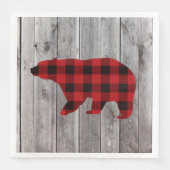 Serviette En Papier bison plaid ours sauvage un 1er anniversaire fête (Devant)