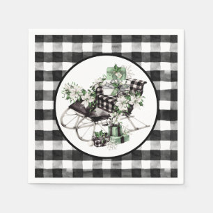 Serviette En Papier Bison vert et noir - Chaussure et emballage