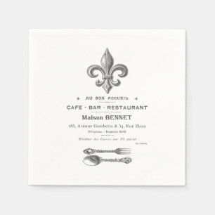 SERVIETTE EN PAPIER BISTROS FRANÇAIS VINTAGES MODERNES
