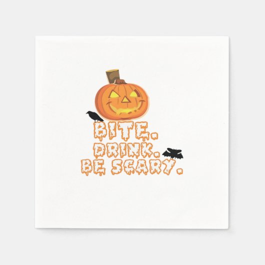 Serviette En Papier Bite Drink Be Effrayant Halloween (Devant)