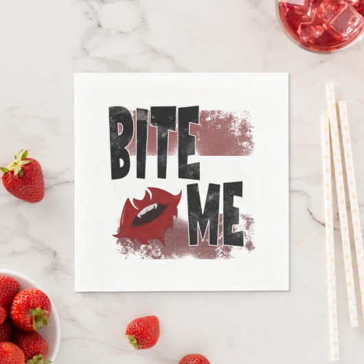 Serviette En Papier Bite me - Citation Cool - Halloween - Bat (En situation)