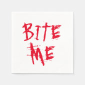 Serviette En Papier Bite me rouge sang typographie drôle fête d'Hallow (Devant)