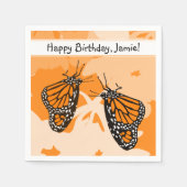 Serviette En Papier Bizarre Insecte Joueuse Papillons Monarque Orange (Devant)