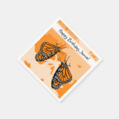 Serviette En Papier Bizarre Insecte Joueuse Papillons Monarque Orange (Coin)