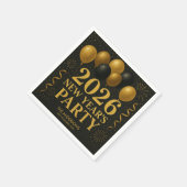 Serviette En Papier Black And Gold 2026 New Year Party (Coin)