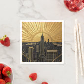 Serviette En Papier Black and Gold Art Deco Paper Napkins (En situation)