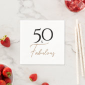 Serviette En Papier Black and Gold Elegant 50e anniversaire (En situation)