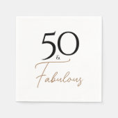 Serviette En Papier Black and Gold Elegant 50e anniversaire (Devant)