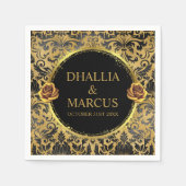 Serviette En Papier Black And Gold Goth Pattern (Devant)