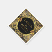 Serviette En Papier Black And Gold Goth Pattern (Coin)
