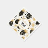 Serviette En Papier Black and Gold Strawberry Pattern (Coin)