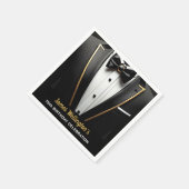 Serviette En Papier Black and Gold Tuxedo Birthday Event (Coin)