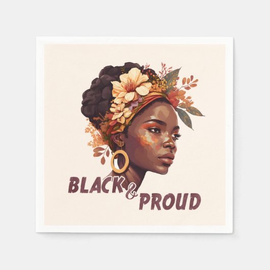 Serviette En Papier Black and proud (Devant)