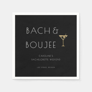 Serviette En Papier Black and White Bach et Boujee Bachelorette Party