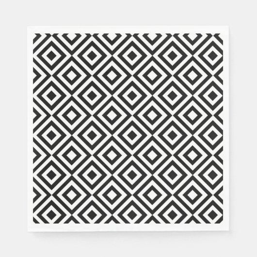 Serviette En Papier Black and white diamond pattern (Devant)