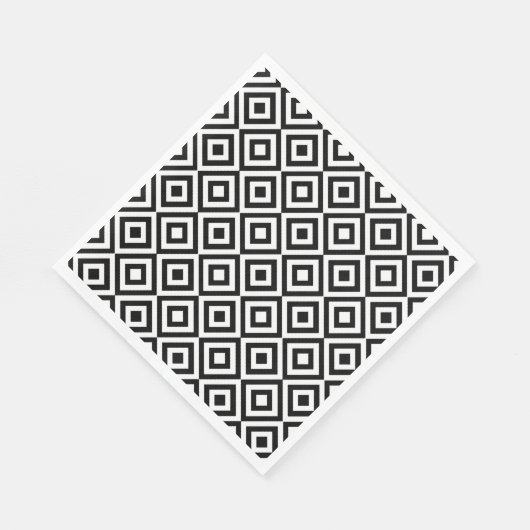 Serviette En Papier Black and white diamond pattern (Coin)