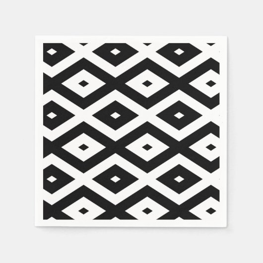 Serviette En Papier Black and white diamond pattern (Devant)