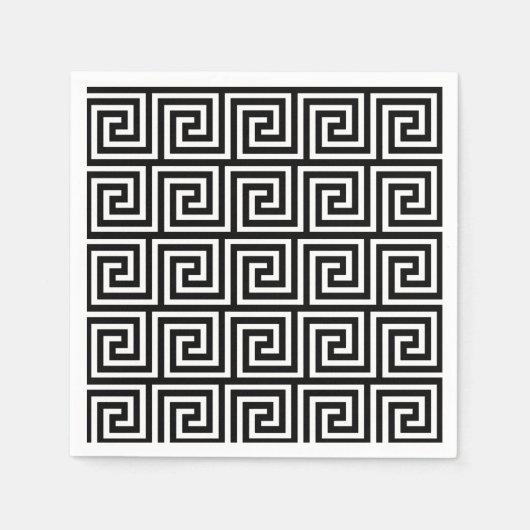 Serviette En Papier Black and White Greek (Devant)