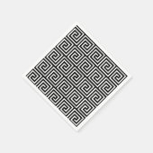 Serviette En Papier Black and White Greek (Coin)