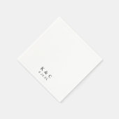 Serviette En Papier Black and White Modern Minimalist Simple Wedding (Coin)