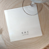 Serviette En Papier Black and White Modern Minimalist Simple Wedding