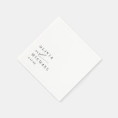 Serviette En Papier Black and White Modern Simple Elegant Wedding (Coin)