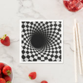 Serviette En Papier Black and White Optical Illusion Tunnel (En situation)