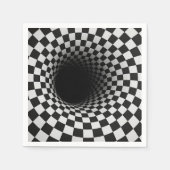 Serviette En Papier Black and White Optical Illusion Tunnel (Devant)