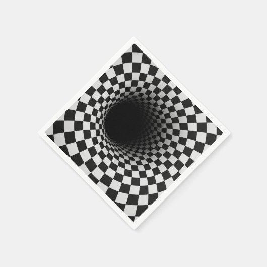 Serviette En Papier Black and White Optical Illusion Tunnel (Coin)