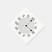 Serviette En Papier Black and White Roman Clock Party (Coin)
