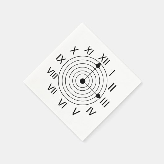 Serviette En Papier Black and White Roman Clock Party (Coin)