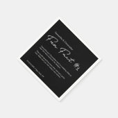 Serviette En Papier Black and White Simple Couple fun fact Mariage (Coin)