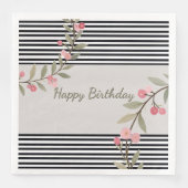 Serviette En Papier Black And White Stripe (Devant)