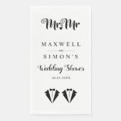 Serviette En Papier Black and white tuxedo two grooms gay wedding (Devant)