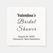 Serviette En Papier Black and White Typography Bridal Shower (Devant)