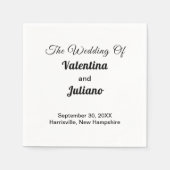 Serviette En Papier Black and White Wedding Paper Napkins (Devant)