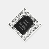 Serviette En Papier Black Antique Chinoiserie fête d'anniversaire (Coin)