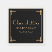 Serviette En Papier Black Art Déco Graduation Party (Devant)