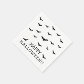 Serviette En Papier Black Bats & White Cute Halloween Party (Coin)